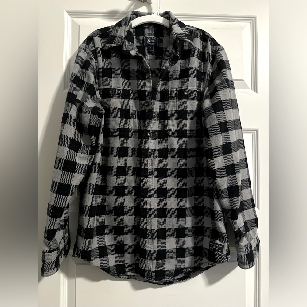 G.H. Bass Flannel Heavyweight Black/Gray Men’s Small.